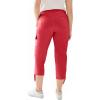 ellos Women’s Plus Size Stretch Cargo Capris Front and Side Pockets Casual Cropped Pants(Radiant Red)