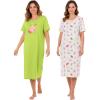 Dreams & Co. Plus Size 2-Pack Long Sleepshirts(Lime Squeeze)