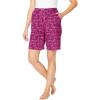 Dreams & Co. Plus Size Print Pajama Shorts(Raspberry Stars)