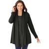 Woman Within Plus Size 2-Fer Cardigan & Attached Lace Tunic(Black)