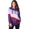 Woman Within Plus Size Color Block Hoodie Sweatshirt(Radiant Purple Multi Stripe)