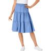 Woman Within Plus Size Elastic-Waist Knit Tiered Skirt(French Blue)