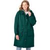 Woman Within Plus Size Mid-Length Microfiber Parka(Emerald Green)