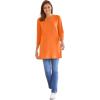 Woman Within Plus Size Perfect Three-Quarter Sleeve Crewneck Tunic(Orange Twist)