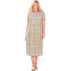 Woman Within Plus Size Short-Sleeve Seersucker Dress(New Khaki Plaid)