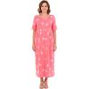 Woman Within Plus Size Stamped Empire Waist Dress(Coral Ocean Stamp)