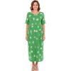 Woman Within Plus Size Stamped Empire Waist Dress(Grass Ocean Stamp)