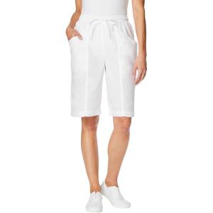 Woman Within Plus Size Boardwalk Front Seam Short(White)