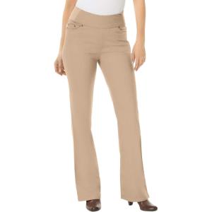 Woman Within Plus Size Flex Pull-On Bootcut Gap-Free Stretch Denim Jeans(New Khaki)
