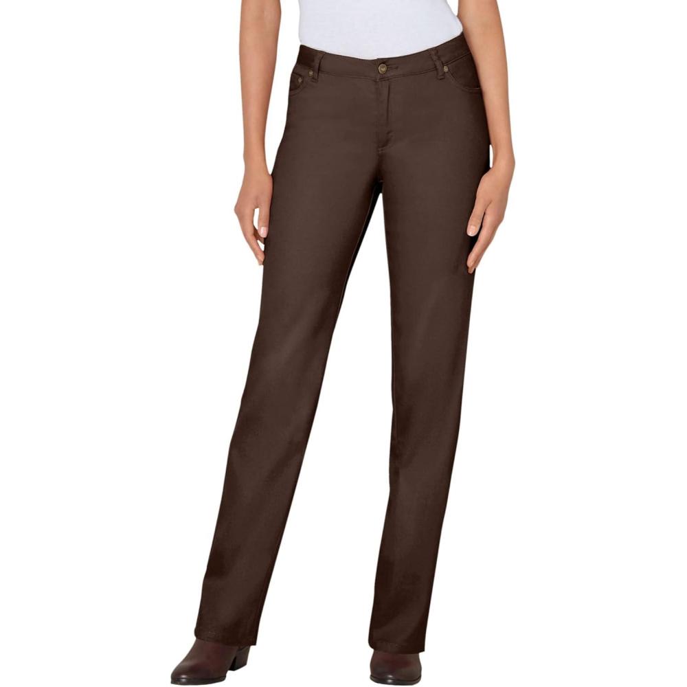 imageWoman Within Plus Size Stretch Denim 5Pocket StraightLeg JeansChocolate