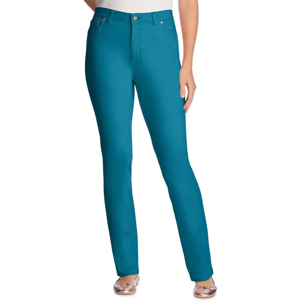 imageWoman Within Plus Size Stretch Denim 5Pocket StraightLeg JeansDeep Teal