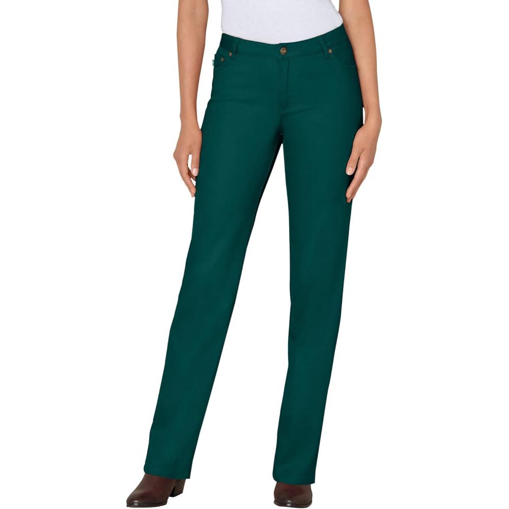 imageWoman Within Plus Size Stretch Denim 5Pocket StraightLeg JeansEmerald Green
