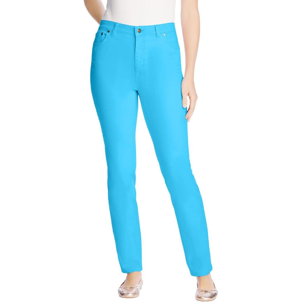 imageWoman Within Plus Size Stretch Denim 5Pocket StraightLeg JeansParadise Blue
