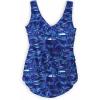 Swim 365 Women’s Plus Size Cargo Swim Short with Built-in Brief(Blue Beach Toile)