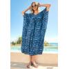 Swimsuits For All Swim 365 Women’s Plus Size Ruched Caftan Cover Up(Blue Beach Toile)
