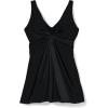 Swimsuits For All Swim 365 Women’s Plus Size Twist-Front V-Neck Tummy Control A-Line Swim Dress(Black)