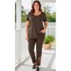 Woman Within Plus Size Stretch Denim 5-Pocket Straight-Leg Jeans(Chocolate Petal Embroidery)