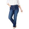 Woman Within Plus Size Stretch Denim 5-Pocket Straight-Leg Jeans(Midnight Sanded)
