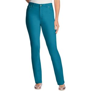 Woman Within Plus Size Stretch Denim 5-Pocket Straight-Leg Jeans(Deep Teal)