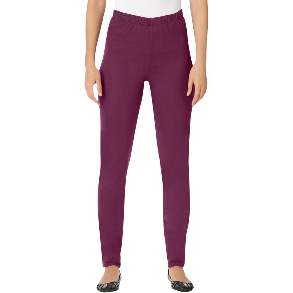 imageWoman Within Plus Size Fineline Stretch Denim Skinny PullOn JeansDeep Claret