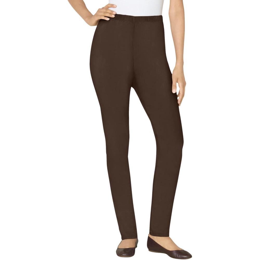 imageWoman Within Plus Size Petite Fineline Stretch Denim Skinny PullOn Jeans  18 WP Chocolate