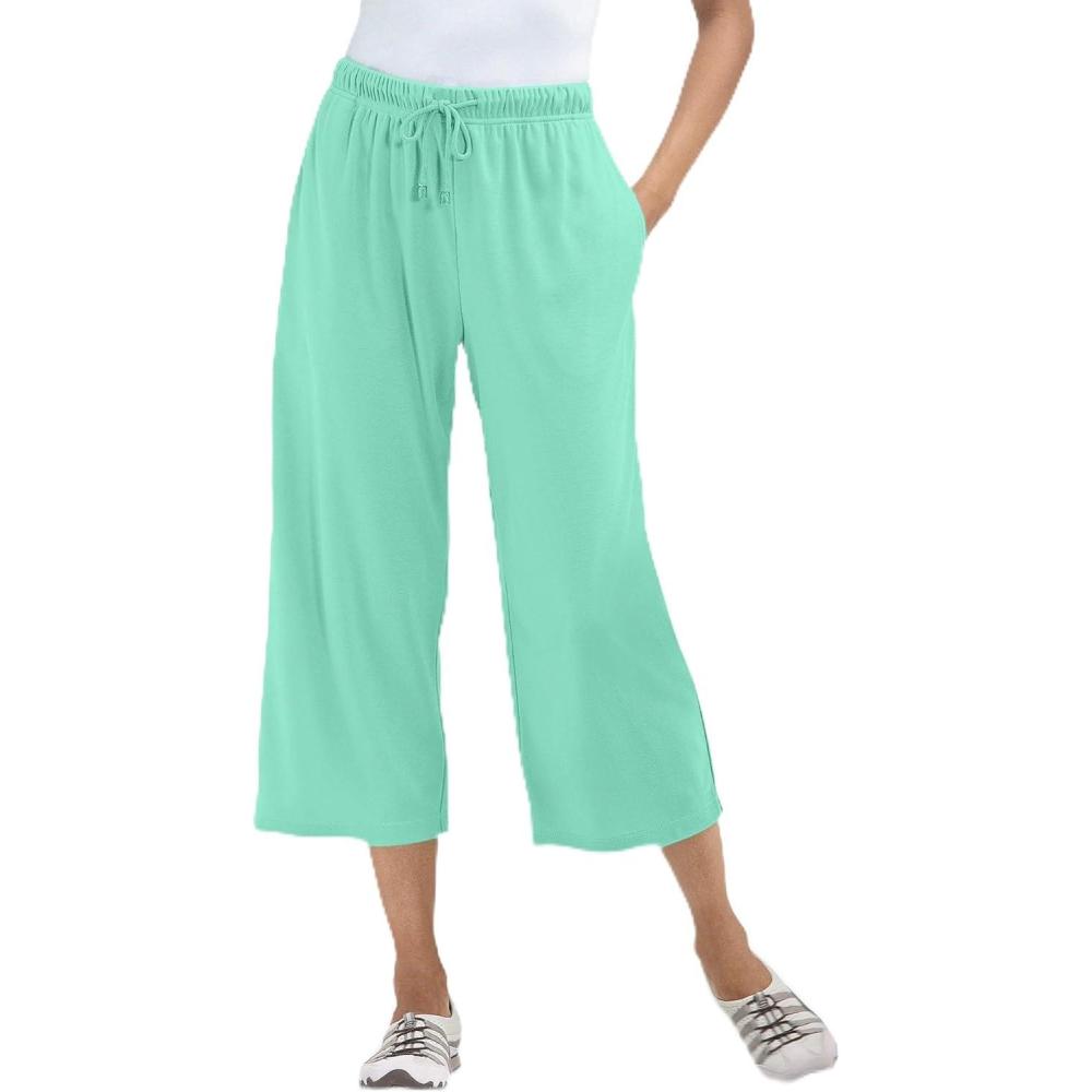 imageWoman Within Plus Size SportKnit PullOn Capri PantsPale Seafoam