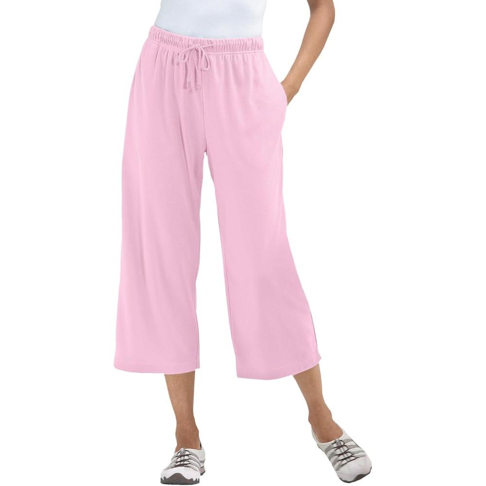 imageWoman Within Plus Size SportKnit PullOn Capri PantsPink