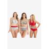 Comfort Choice Plus Size Full Coverage Stretch Cotton Color Block Brief 3-Pack(Rose Quartz Assorted)
