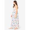 Dreams & Co. Plus Size Breezy Eyelet Knit Long Nightgown(White Floral)