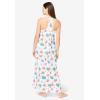 Dreams & Co. Plus Size Breezy Eyelet Knit Long Nightgown(White Floral)