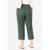 Woman Within Plus Size 7-Day Elastic-Waist Pull-On Cotton Denim Capri Jeans(Laughing Pine)