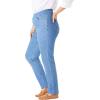 Woman Within Plus Size Flex Pull-On Straight-Leg Gap-Free Stretch Denim Jeans(Medium Stonewash)