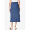 Woman Within Plus Size Petite Pull-On Flex Elastic-Waist Stretch Denim Skirt(Light Stonewash)