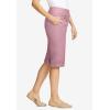 Woman Within Plus Size Pull-On Flex Elastic-Waist Stretch Denim Jeans Shorts(Dusty Pink)