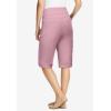 Woman Within Plus Size Pull-On Flex Elastic-Waist Stretch Denim Jeans Shorts(Dusty Pink)