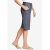 Woman Within Plus Size Pull-On Flex Elastic-Waist Stretch Denim Jeans Shorts(Stonewash Sanded)