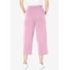 Woman Within Plus Size Sport-Knit Pull-On Capri Pants(Pink)