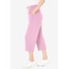 Woman Within Plus Size Sport-Knit Pull-On Capri Pants(Pink)