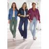 Woman Within Plus Size Stretch Denim Five-Pocket Bootcut Jeans(White Pastel Floral Embroidery)