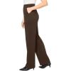 Woman Within Plus Size Stretch Ponte Knit Pull-On Wide-Leg Pants(Chocolate)