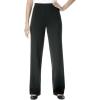 Woman Within Plus Size Stretch Ponte Knit Pull-On Wide-Leg Pants(Heather Charcoal)