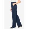 Woman Within Plus Size Stretch Ponte Knit Pull-On Wide-Leg Pants(Navy)
