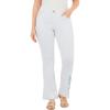 Woman Within Plus Size Stretch Denim Five-Pocket Bootcut Jeans(White Pastel Floral Embroidery)