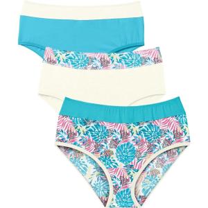 Comfort Choice Plus Size Full Coverage Stretch Cotton Color Block Brief 3-Pack(Tropical Assorted)