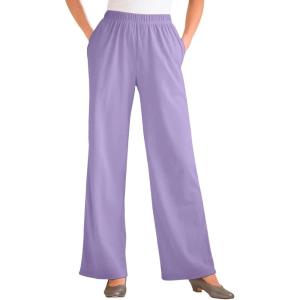 Woman Within Plus Size 7-Day Wide-Leg Elastic-Waist Stretchy Knit Pant(Soft Iris)