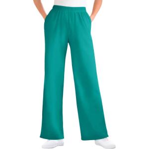 Woman Within Plus Size 7-Day Wide-Leg Elastic-Waist Stretchy Knit Pant(Waterfall)