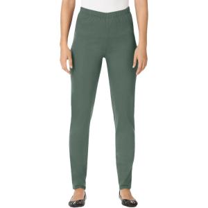 Woman Within Plus Size Fineline Stretch Denim Skinny Pull-On Jeans(Pine)