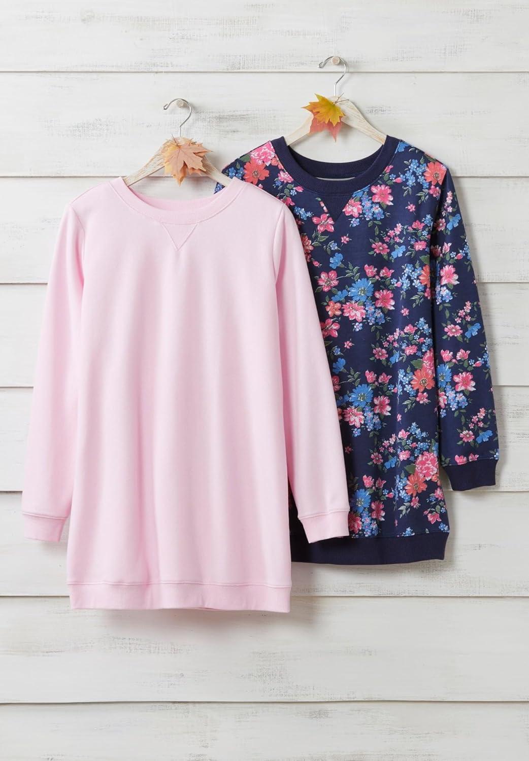 imageWoman Within Crewneck Fleece SweatshirtNavy Sprinkle Heart