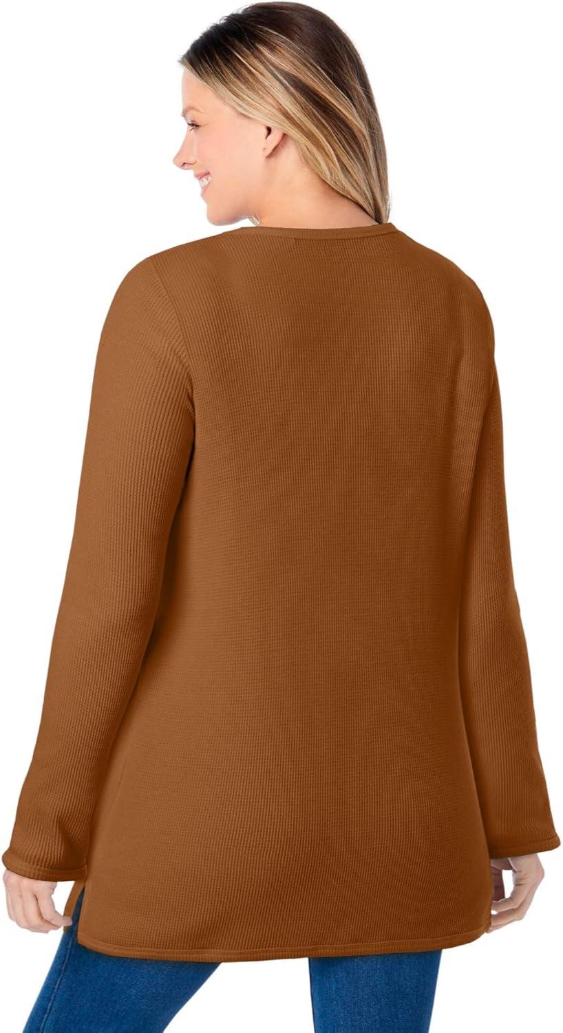 imageWoman Within LongSleeve Crewneck Soft Waffle Knit Thermal ShirtAntique Copper