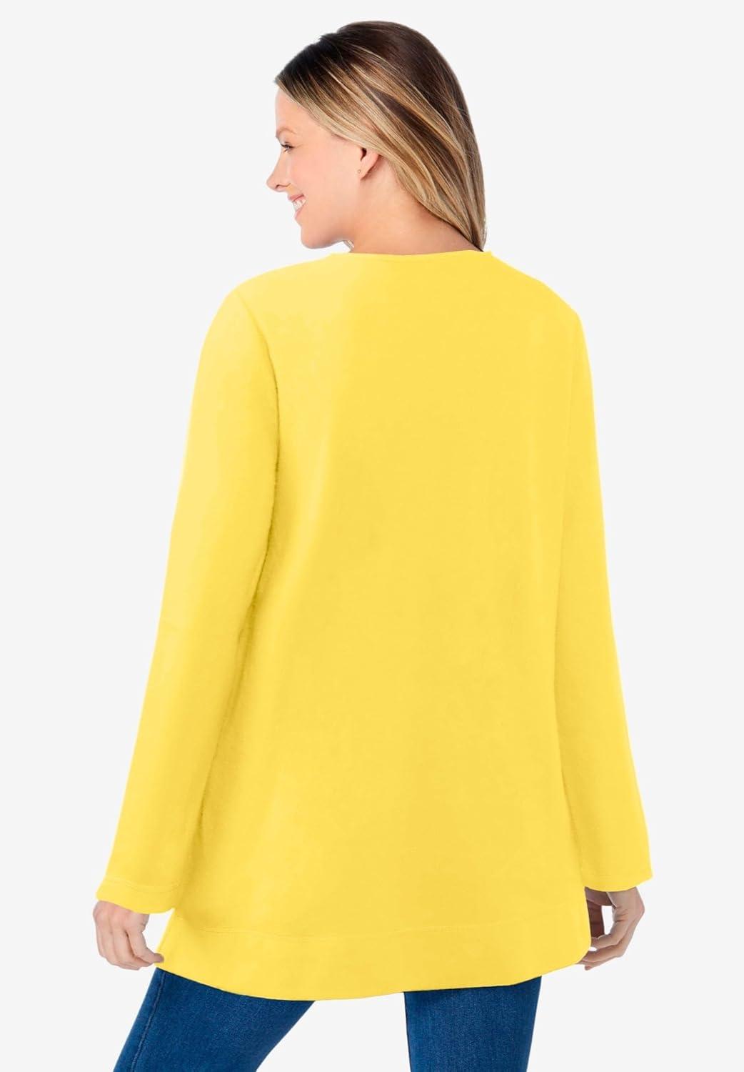 imageWoman Within LongSleeve Crewneck Soft Waffle Knit Thermal ShirtPrimrose Yellow